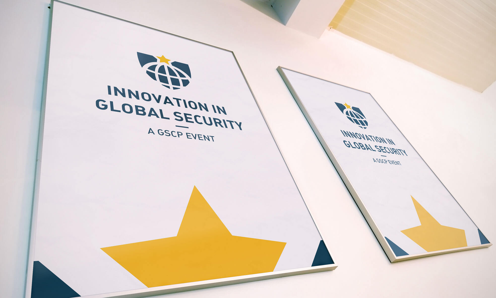 Innovation in global security logo as poster